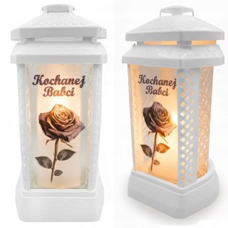 Duży znicz na grób lampion szklany kapliczka witraż cmentarz dla babci