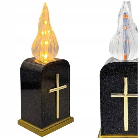 Elegancki wkład do zniczy led efekt płomienia 16cm baterie w zestawie