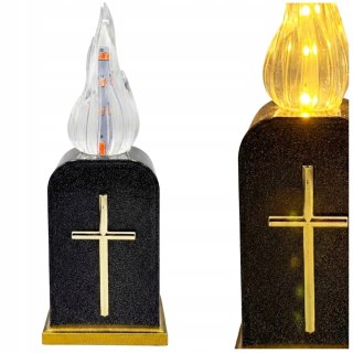 Elegancki wkład do zniczy led efekt płomienia 16cm baterie w zestawie