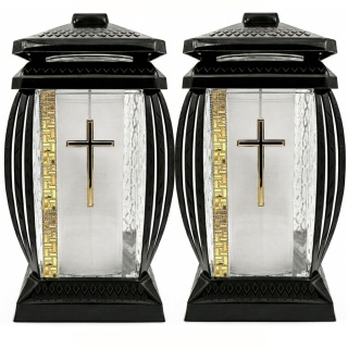 2x duży znicz lampion na cmentarz grób kapliczka ozdobny dekoracyjny krzyż