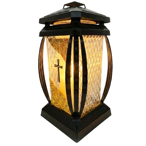2x duży znicz na cmentarz grób szklany lampion krzyż 29cm dekoracyjny