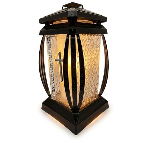 2x duży znicz lampion na cmentarz grób kapliczka ozdobny krzyż srebrny 29cm
