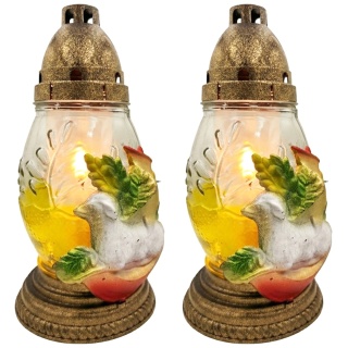 2x znicz wielkanocny na cmentarz pisanka baranek lampion szklany wiosenny