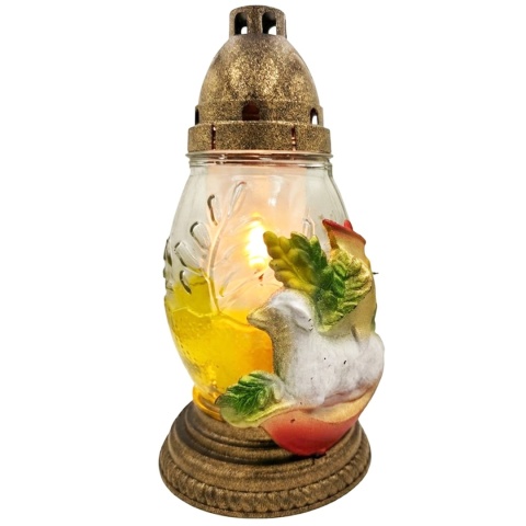 2x znicz wielkanocny na cmentarz pisanka baranek lampion szklany wiosenny