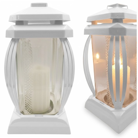 2x klasyczny znicz duży lampion na grób cmentarz kapliczka biały dekoracyjny