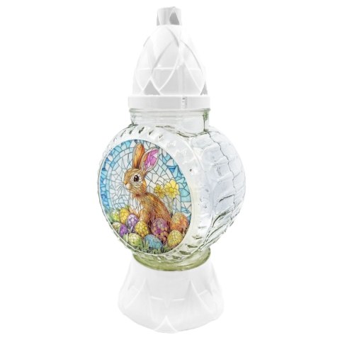 ZNICZ WIELKANOCNY NA CMENTARZ PISANKA ZAJĄCZEK LAMPION SZKLANY WIOSENNY