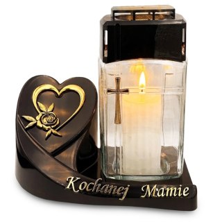 ZNICZ Z PODSTAWKĄ DLA MAMY Z DEDYKACJĄ LAMPION NA DZIEŃ MAMY DEKORACYJNY